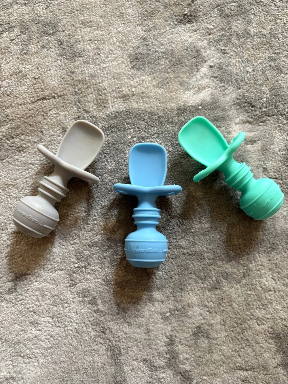 Silicone Spoon Bib Feeder - Blue, Mint, Beige